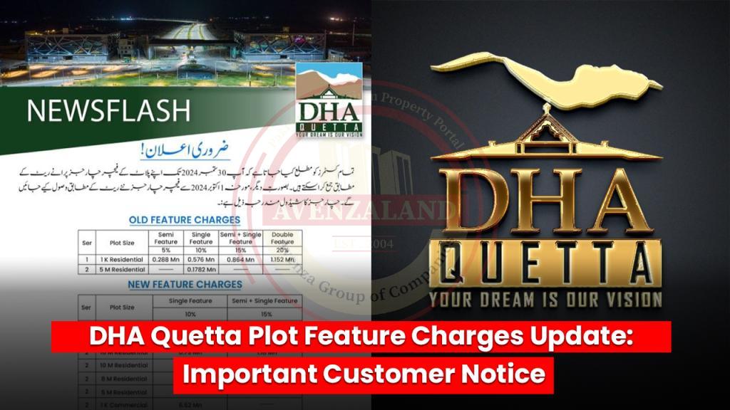 DHA Quetta Plot Feature Charges Update: Important Customer Notice